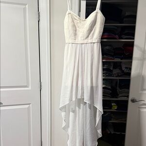 BCBGMaxAzria White High Low “Aiyana” Dress